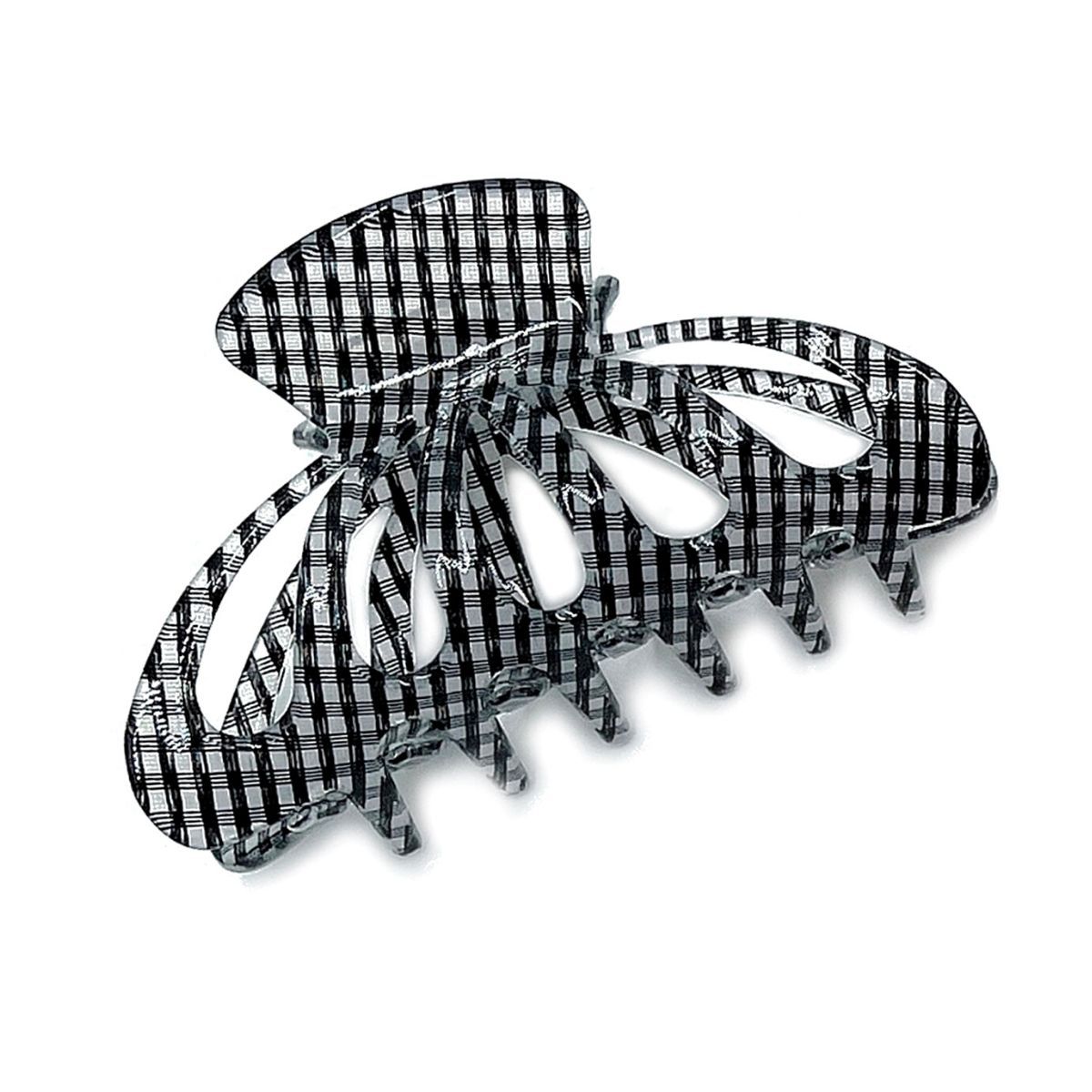 Black Gingham Big Hair Claw Clip