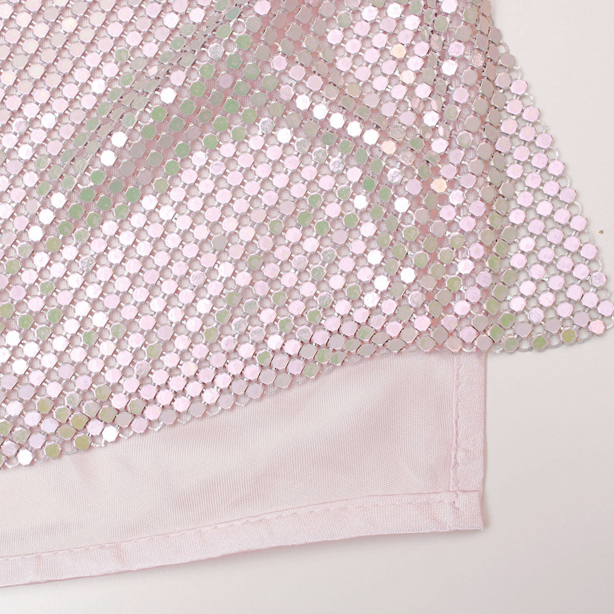 Halter Top Light Pink Metal Mesh for Women