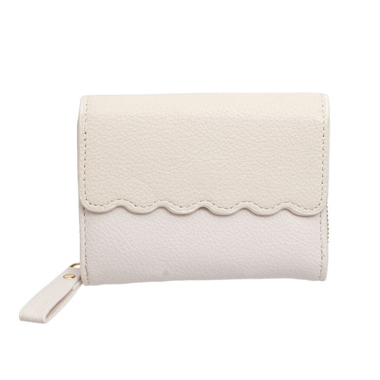 Accordian Wallet Beige Snap Cardholder for Women